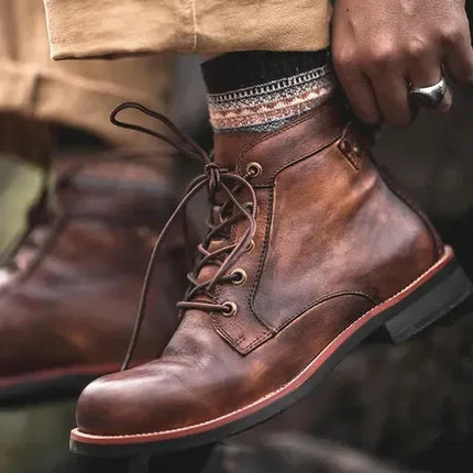Round Toe Casual Ankle Vintage Men Boots