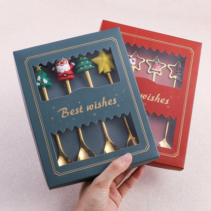 4Pcs Christmas Best Wishes Tableware Set