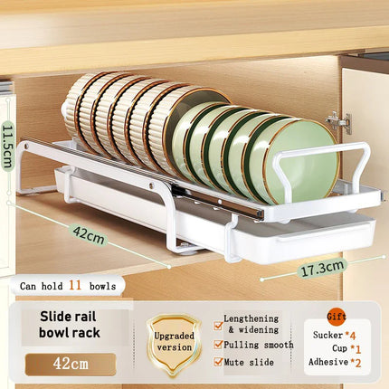 Kitchen Cabinet Sliding Storage Dish Rack