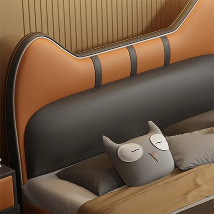 Fancy Cat Leather Modern Kids Bed