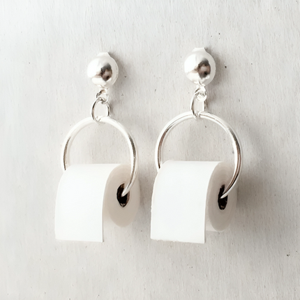 Mini Toilet Paper Roll Earrings