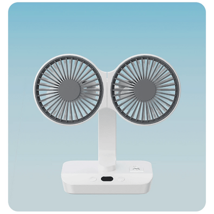 Adjustable Double-Head Portable Table Fan Night Lamp