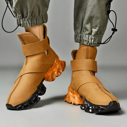 Hybrid Black Orange Ergonomic Adventure Ankle Boots