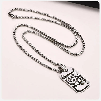 Mechanical Gear Spinner Bold Necklace