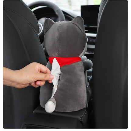 Cute Plush Animals Armrest Tissue Box