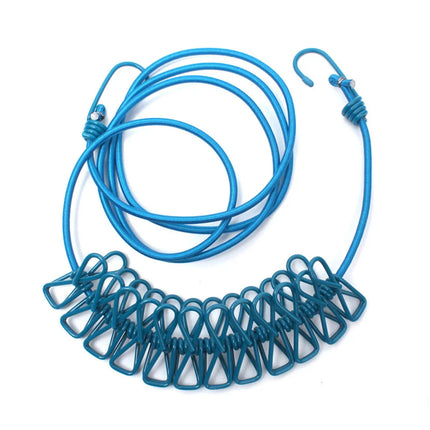 Windproof Non-Slip Elastic Multi-Clip Travel Clothesline