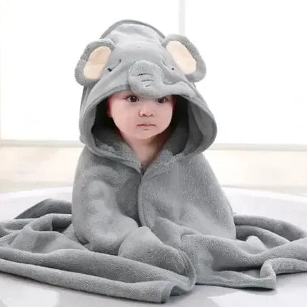 Animal-Themed Hooded Baby Bathrobe