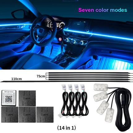Bluetooth RGB Symphony Car Ambient Light Kit