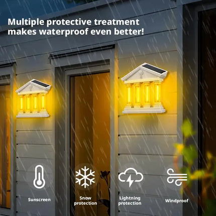 Ancient Architecture Solar-Powered Waterproof Outdoor Lamp