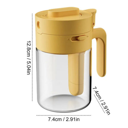 Transparent Glass Lockable Airtight  Seasoning Jar with Spoon