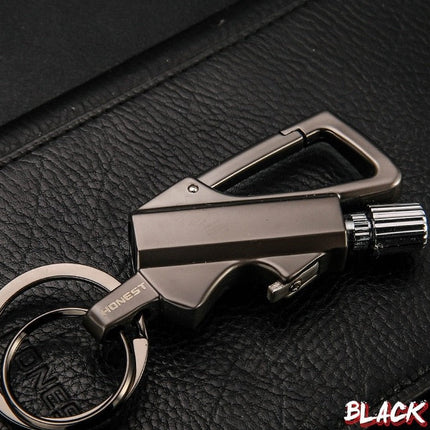 Outdoor Windproof Lighter Match Keychain