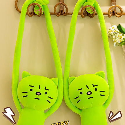 Green Cat Plush Toy Pillow