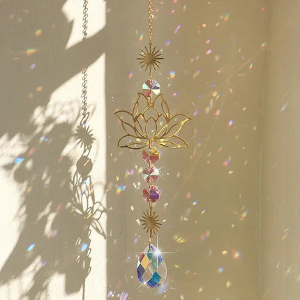 Lotus Crystal Sun Catcher Rainbow Prism