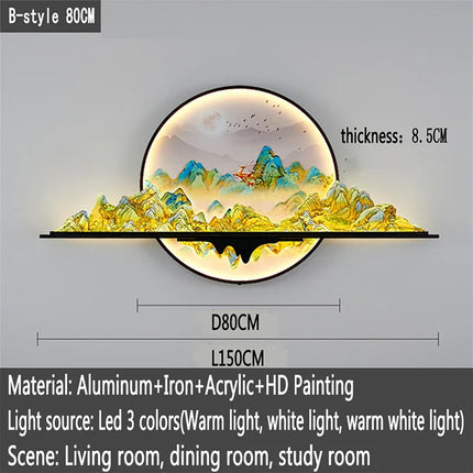 Mountain Sunset Scene LED Wall Lamp