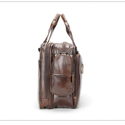 Multifunctional Large Capacity Genuine Leather Vintage Handbag