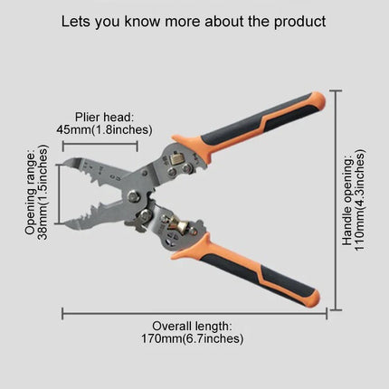Heavy-Duty 10in1 Wire Cutter Stripping Pliers