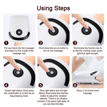 Hot Compress Electric Triple Mode Ergonomic Hand Massager