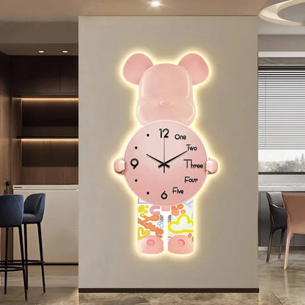 Glowing Star Bear LED Wall Clock