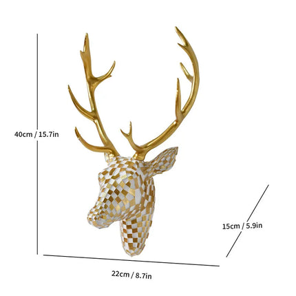 Artistic Deer Head Sculptural Wall Decor
