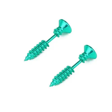 Realistic Screw Industrial Steel Earrings