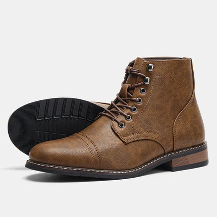 Timeless Vintage Leather Lace-Up Everyday Casual Boots