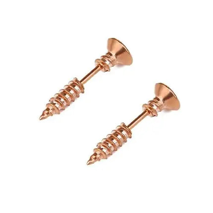 Realistic Screw Industrial Steel Earrings