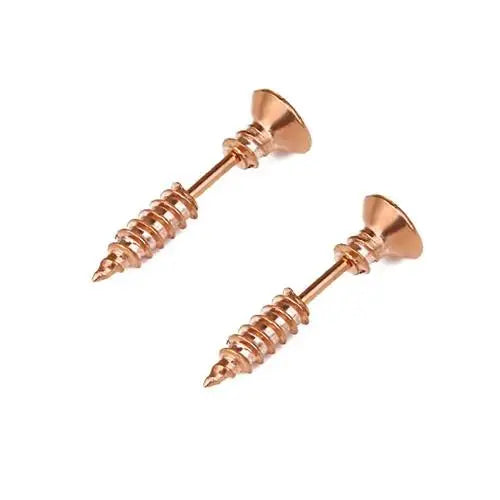 Realistic Screw Industrial Steel Earrings