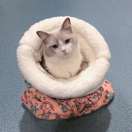 Cozy Thickened Winter Cartoon Cat Sleeping Bag