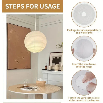 Japanese Style Paper Lantern Pendant Ceiling Lamp
