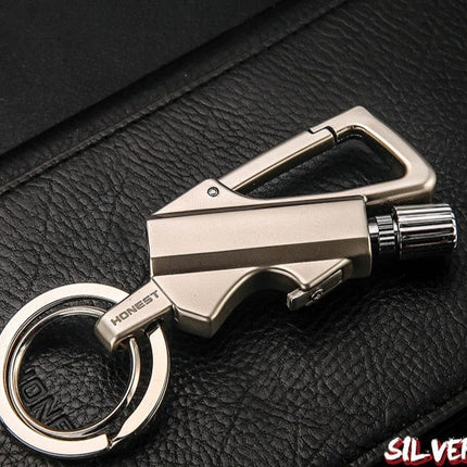 Outdoor Windproof Lighter Match Keychain