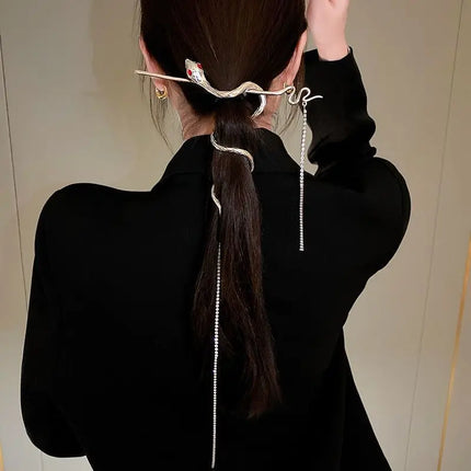 Snake Wrap Long Tassel Chain Hair Pin Clip