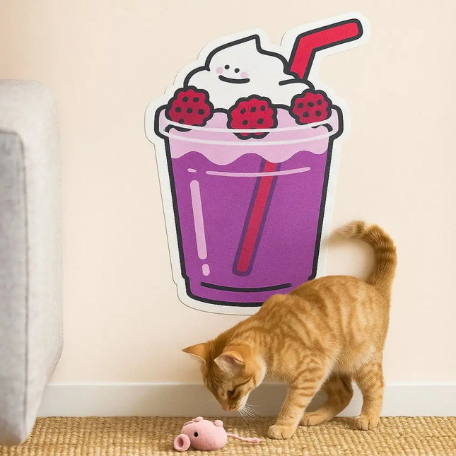 Cartoon Drink Shape Wall-Mounted Cat Scratching Board