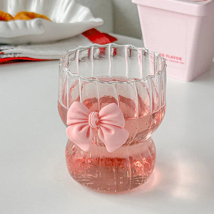 Cute Ribbon Glass Coffee Mug