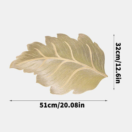 Gold Leaf Shape Decorative Serving Tray
