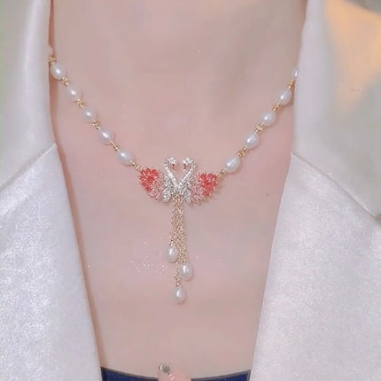 Swan Love Charming Pendant Necklace