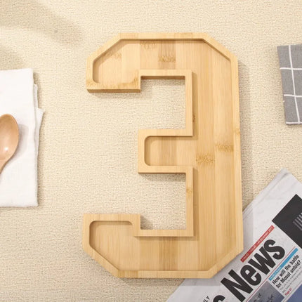 Wooden Numbers Serving Tray