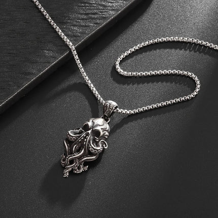 Gothic Skull Octopus Tentacle Necklace