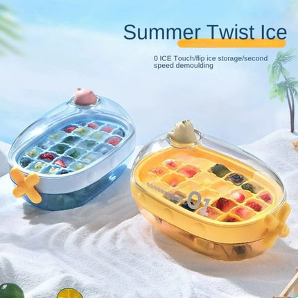 Cute Cartoon Rotating Knob Ice Cube Tray