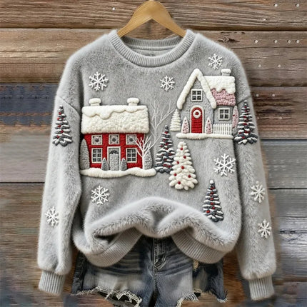Christmas Village Plush Sweater