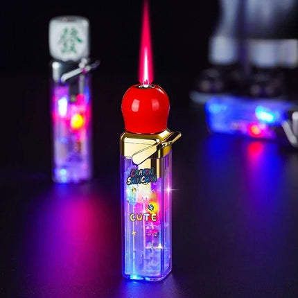 Rotating Dice Head LED Jet Flame Lighter