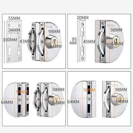 Sliding Door Stainless Steel Safety Glass Door Lock