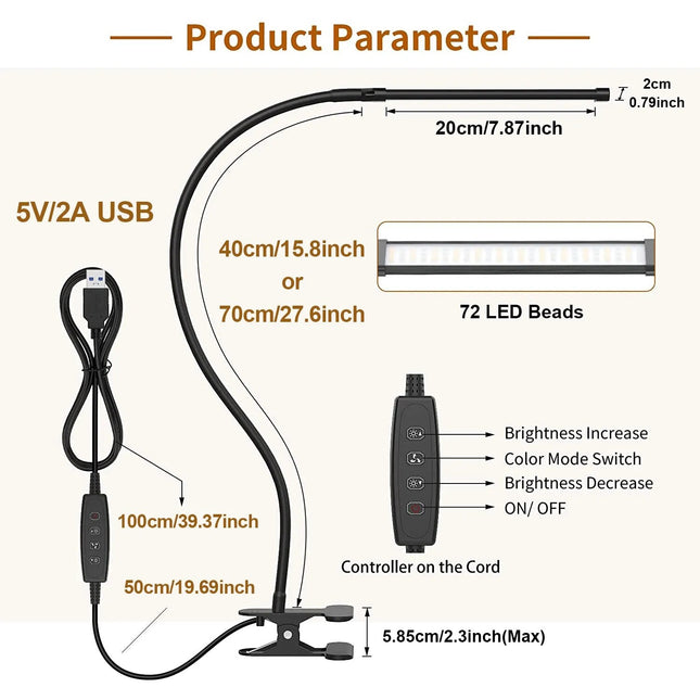 Adaptive Workspace Dimmable Flexible LED Lamp