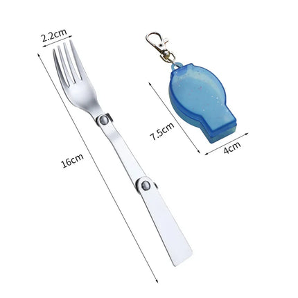 Foldable Stainless Steel Travel Spoon Fork Set