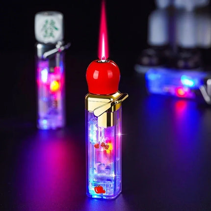 Rotating Dice Head LED Jet Flame Lighter