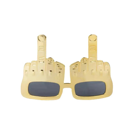 Bold Gold Middle Finger Party Sunglasses