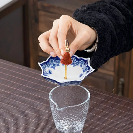 Traditional Floral Ceramic Umbrella Tea Strainer