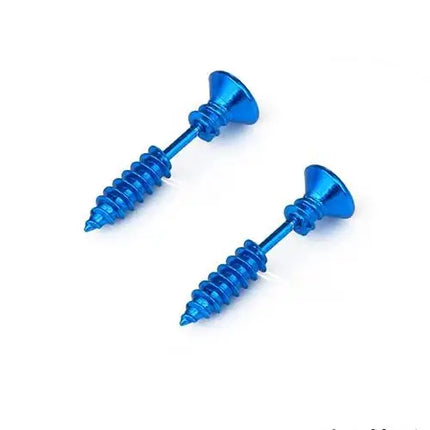 Realistic Screw Industrial Steel Earrings
