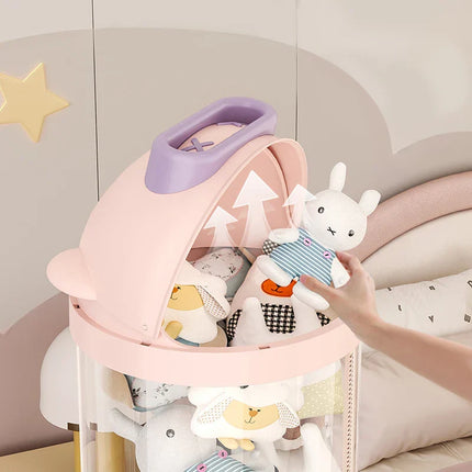 Vertical Transparent Space-Saving Toy Organizer Storage Tower