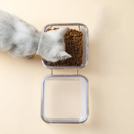 Transparent Non-slip Double Pet Bowl