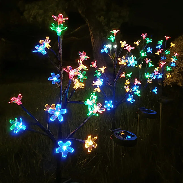 Sakura Tree Solar Flower Pathway Outdoor Lights